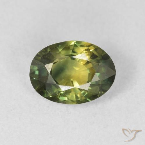1.37ct Натуральный Травянисто-зелёный Сапфир, Овал, Чистота VS