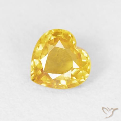 0.38ct Натуральный Золотисто-оранжевый Сапфир, Сердце, VVS-VS
