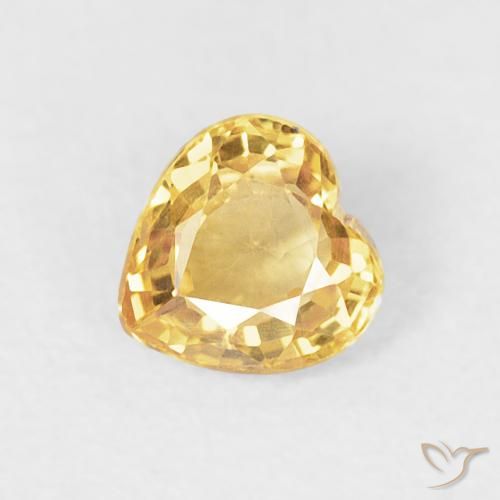 0.48ct Натуральный Золотой Сапфир, Сердце, VVS-VS