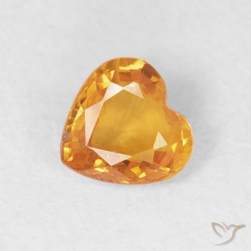 0.44ct Натуральный Средний апельсин Сапфир, Сердце, VVS-VS