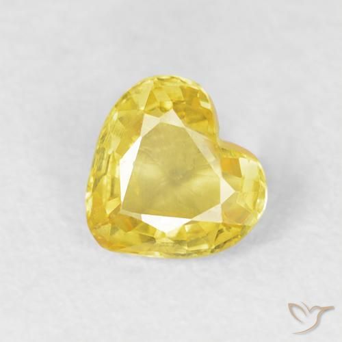 0.43ct Натуральный Средний желтый Сапфир, Сердце, VVS-VS