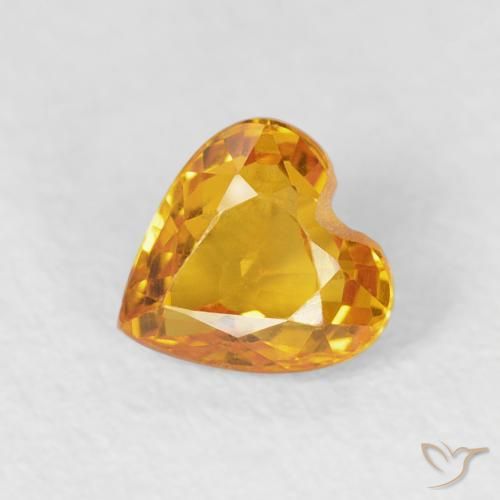 0.51ct Натуральный Medium Light-Orange Сапфир, Сердце, VVS-VS