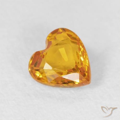 0.51 карата, натуральный Medium Light-Orange Сапфир, Сердце, VVS-VS