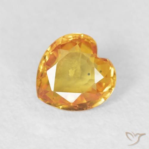0.41ct Натуральный Средний апельсин Сапфир, Сердце, VVS-VS