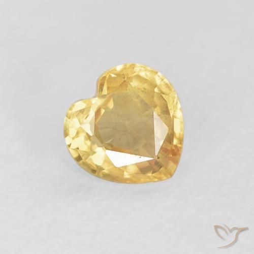 0.44ct Натуральный Среднее золото Сапфир, Сердце, Чистота VS