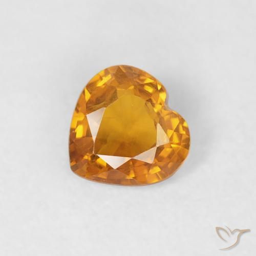 0.35ct Натуральный Темно-оранжевый Сапфир, Сердце, Чистота VS