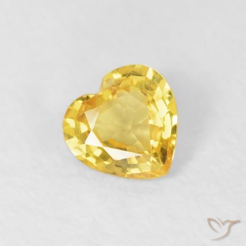 0.37ct Натуральный Средний желтый Сапфир, Сердце, Чистота VS