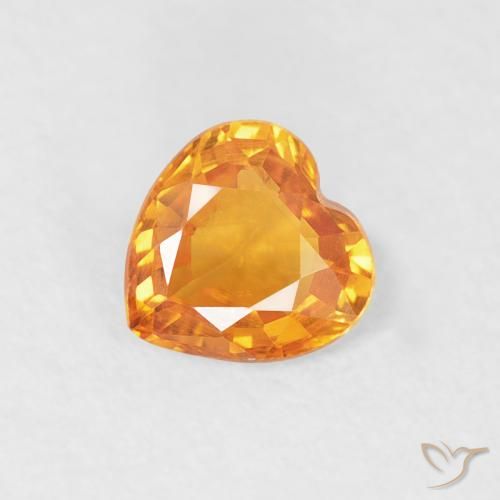 0.40ct Натуральный Средний апельсин Сапфир, Сердце, Чистота VS