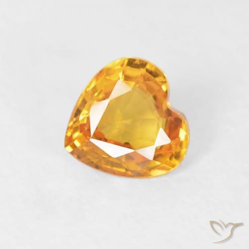 0.43ct Натуральный Средний апельсин Сапфир, Сердце, Чистота VS