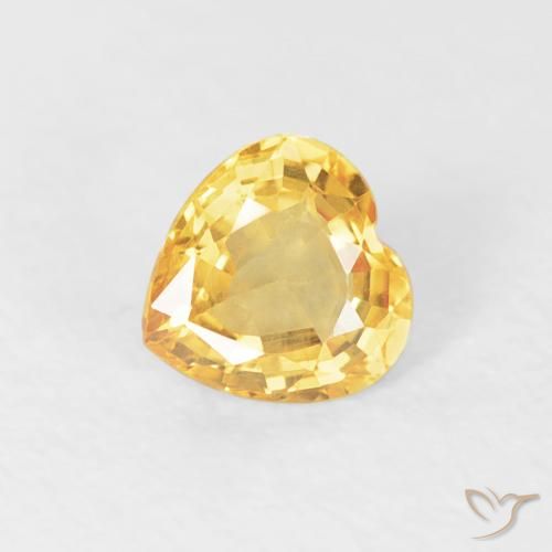 0.48ct Натуральный Золотисто-оранжевый Сапфир, Сердце, Чистота VS