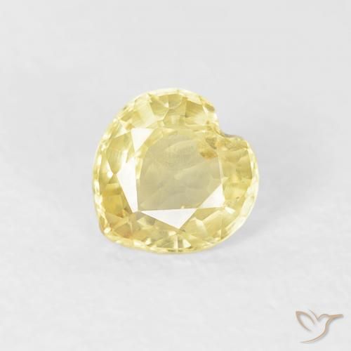0.45ct Натуральный Светло-желтый Сапфир, Сердце, Чистота VS