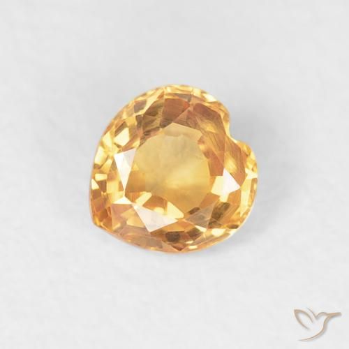 0.46ct Натуральный Золотой Сапфир, Сердце, VVS-VS