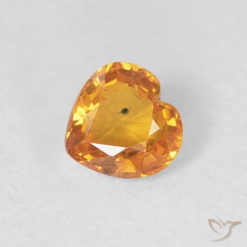 0.42ct Натуральный Золотой Сапфир, Сердце, Чистота VS