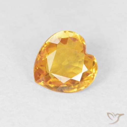 0.43ct Натуральный Золотой Сапфир, Сердце, Чистота VS