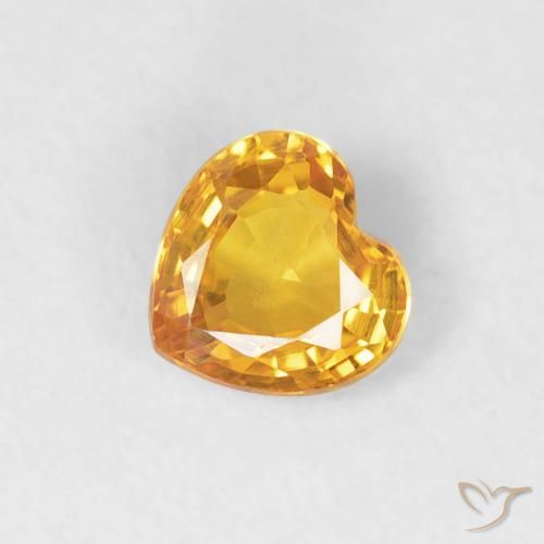0.43ct Натуральный Средний оранжево-золотой Сапфир, Сердце, VVS-VS