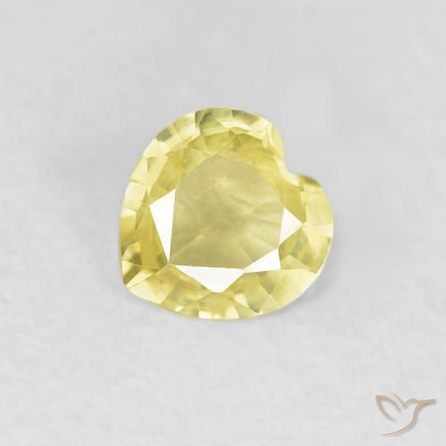 0.34ct Натуральный Светло-желтый Сапфир, Сердце, VVS-VS