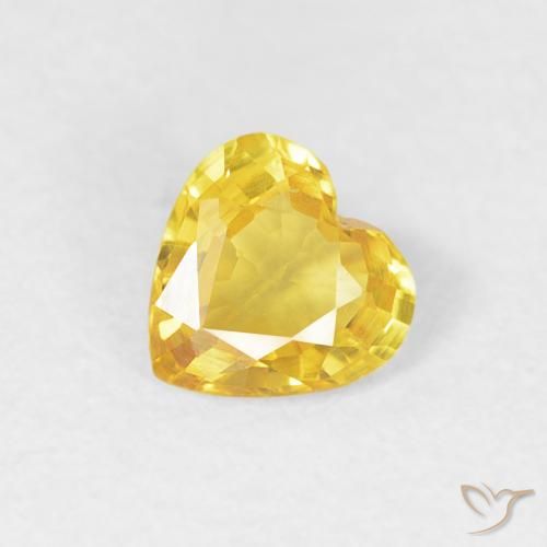 0.36ct Натуральный Золотой Сапфир, Сердце, VVS-VS
