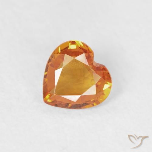 0.36ct Натуральный Абрикос Апельсин Сапфир, Сердце, Чистота VS
