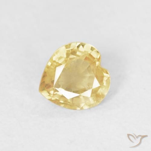 0.39ct Натуральный Светлое золото Сапфир, Сердце, Чистота VS