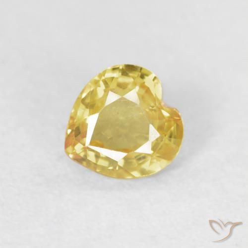 0.44ct Натуральный Светлое золото Сапфир, Сердце, Чистота VS