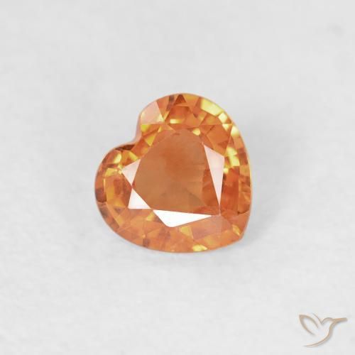 0.36ct Натуральный Средний апельсин Сапфир, Сердце, Чистота VS