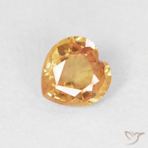 0.41ct Натуральный Оранжево-золотой Сапфир, Сердце, Чистота VS
