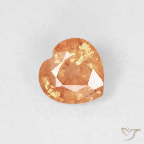 0.45ct Натуральный Средний апельсин Сапфир, Сердце, VS-SI