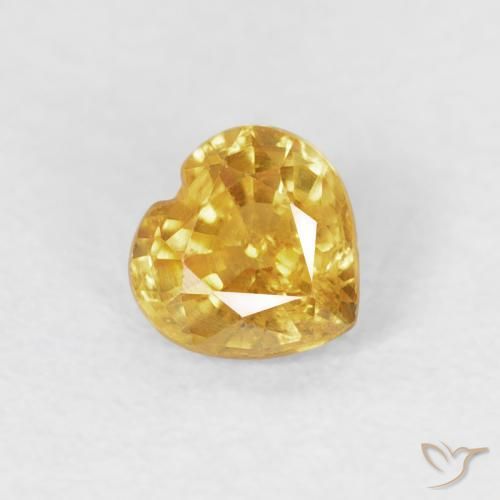 0.44ct Натуральный Золотой Сапфир, Сердце, VS-SI