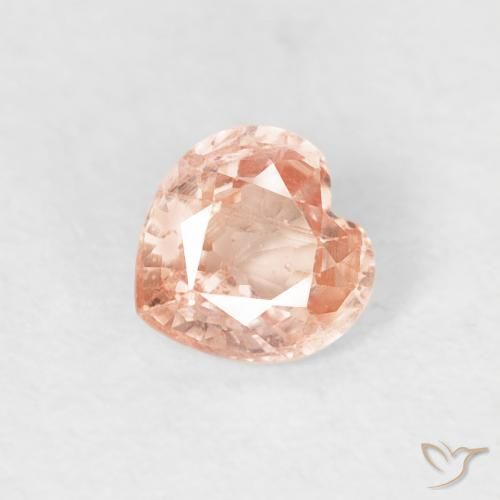 0.41ct Натуральный Перскиково-оранжевый Сапфир, Сердце, VS-SI