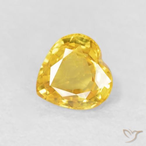 0.48ct Натуральный Золотисто-оранжевый Сапфир, Сердце, VVS-VS