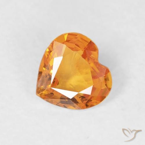 0.34ct Натуральный Глубокий оранжево-золотой Сапфир, Сердце, VVS-VS