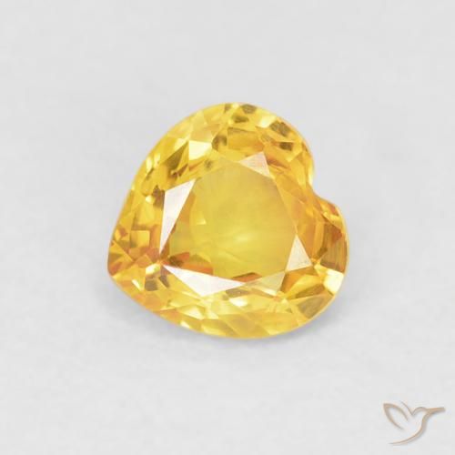 0.44ct Натуральный Золотисто-оранжевый Сапфир, Сердце, VVS-VS