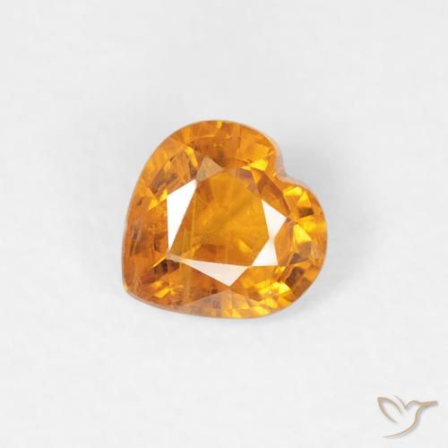 0.37ct Натуральный Средний апельсин Сапфир, Сердце, VS-SI