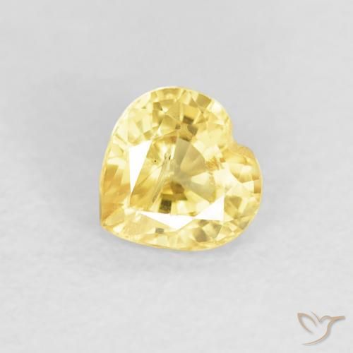 0.46ct Натуральный Средний желтый Сапфир, Сердце, VS-SI