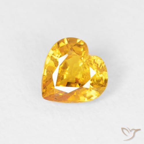 0.40ct Натуральный Золотой Сапфир, Сердце, VS-SI
