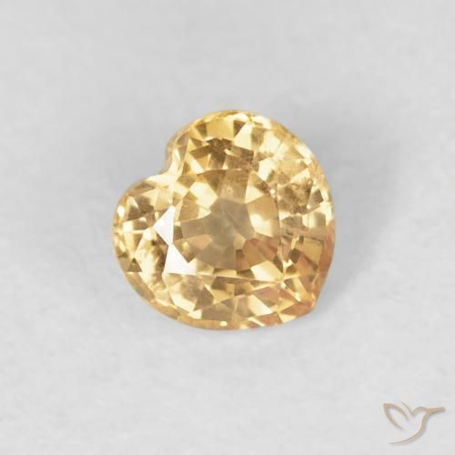 0.51ct Натуральный Золотой Сапфир, Сердце, Чистота VS