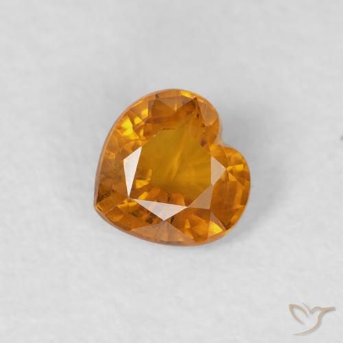 0.36ct Натуральный Абрикос Апельсин Сапфир, Сердце, Чистота VS