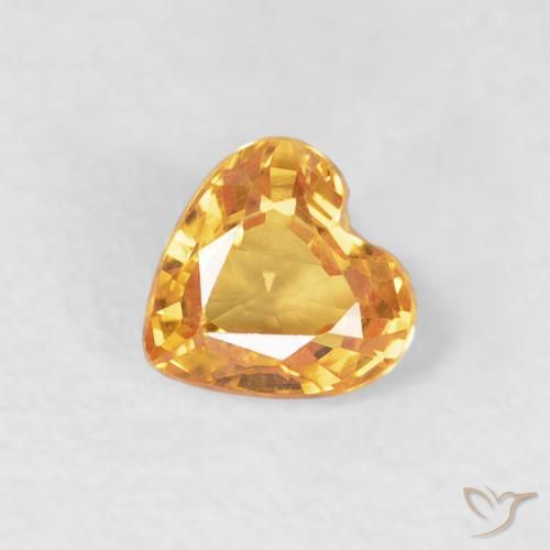 0.46ct Натуральный Средний апельсин Сапфир, Сердце, Чистота VVS