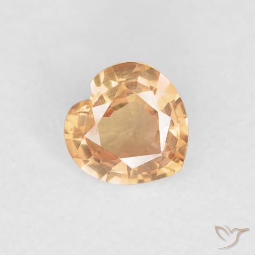 0.40ct Натуральный Золотой Сапфир, Сердце, Чистота VVS