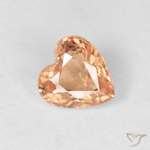 0.50ct Натуральный Светло-оранжевый Сапфир, Сердце, Чистота VVS, Photo A