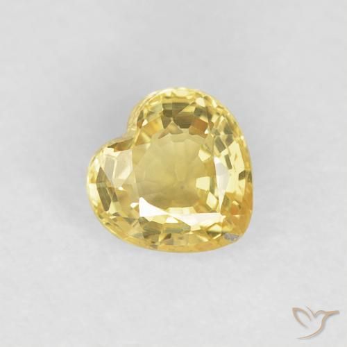 0.48ct Натуральный Тосканский желтый Сапфир, Сердце, Чистота VVS