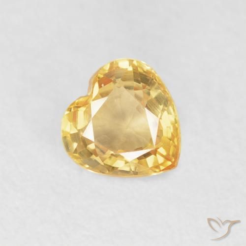 0.51ct Натуральный Светлое золото Сапфир, Сердце, Чистота VVS
