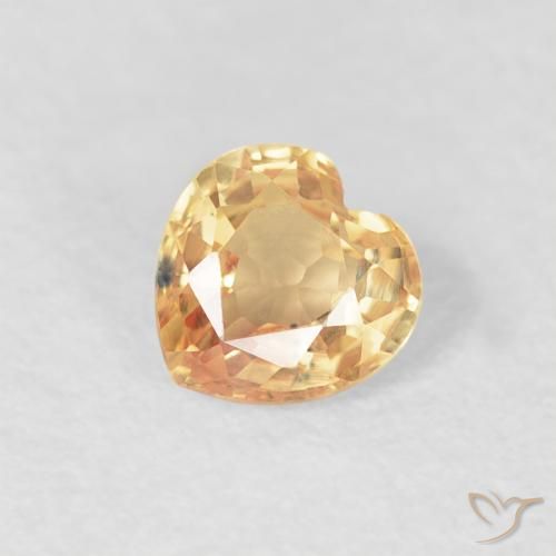 0.44ct Натуральный Светло-персиково-золотой Сапфир, Сердце, VVS-VS