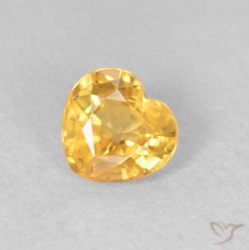 0.44ct Натуральный Среднее золото Сапфир, Сердце, Чистота VS
