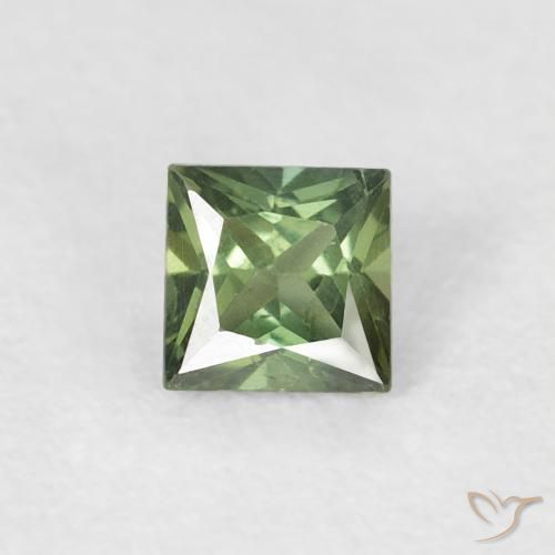 0.31ct Натуральный Средний зеленый Сапфир, Квадрат, Чистота VS