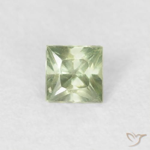 0.20ct Натуральный Очень светлый шалфейный зеленый Сапфир, Квадрат, Чистота VS