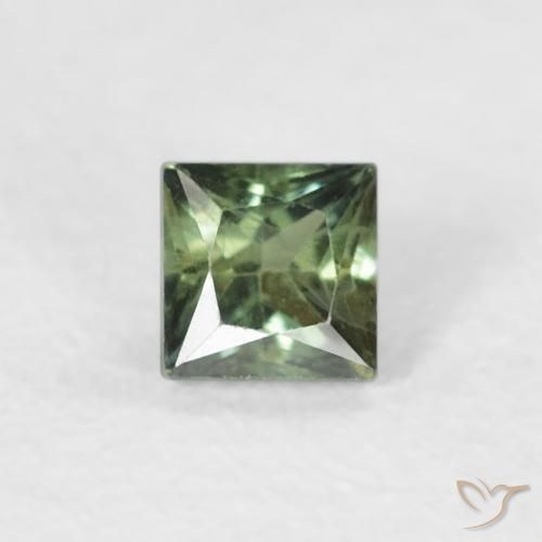0.24ct Натуральный Темно-зеленый Сапфир, Квадрат, Чистота VS