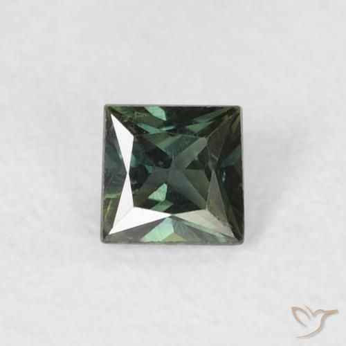 0.30ct Натуральный Землисто-зеленый Сапфир, Квадрат, Чистота VS