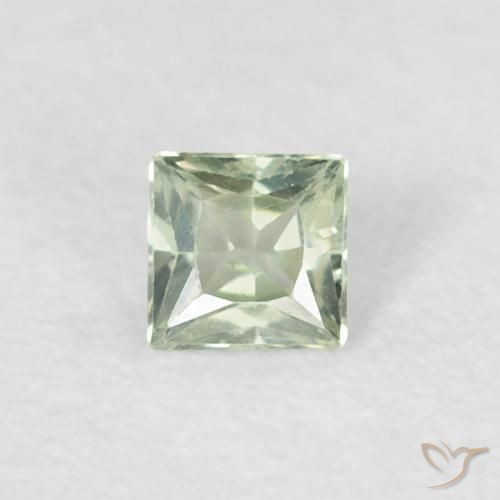 0.20ct Натуральный Бледно-зеленый мох Сапфир, Квадрат, Чистота VS