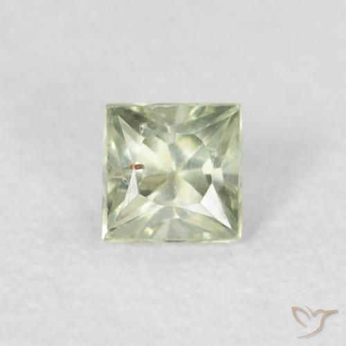 0.24ct Натуральный Очень светло-зеленый Сапфир, Квадрат, Чистота VS